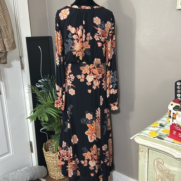 Free people Miranda dark floral midi dress boho button front Women’s size 4 - Picture 9 of 16